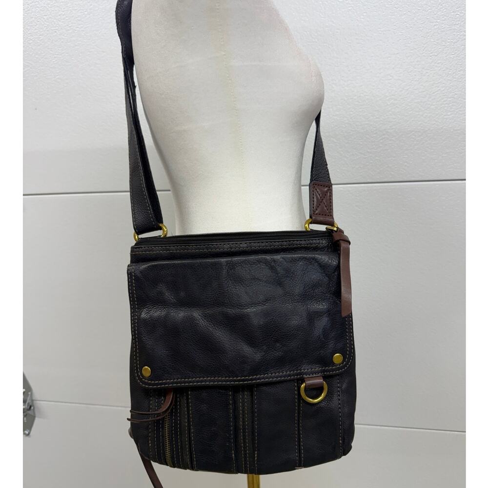 Vintage Fossil Morgan Traveler Crossbody Pebble Leather Bag
